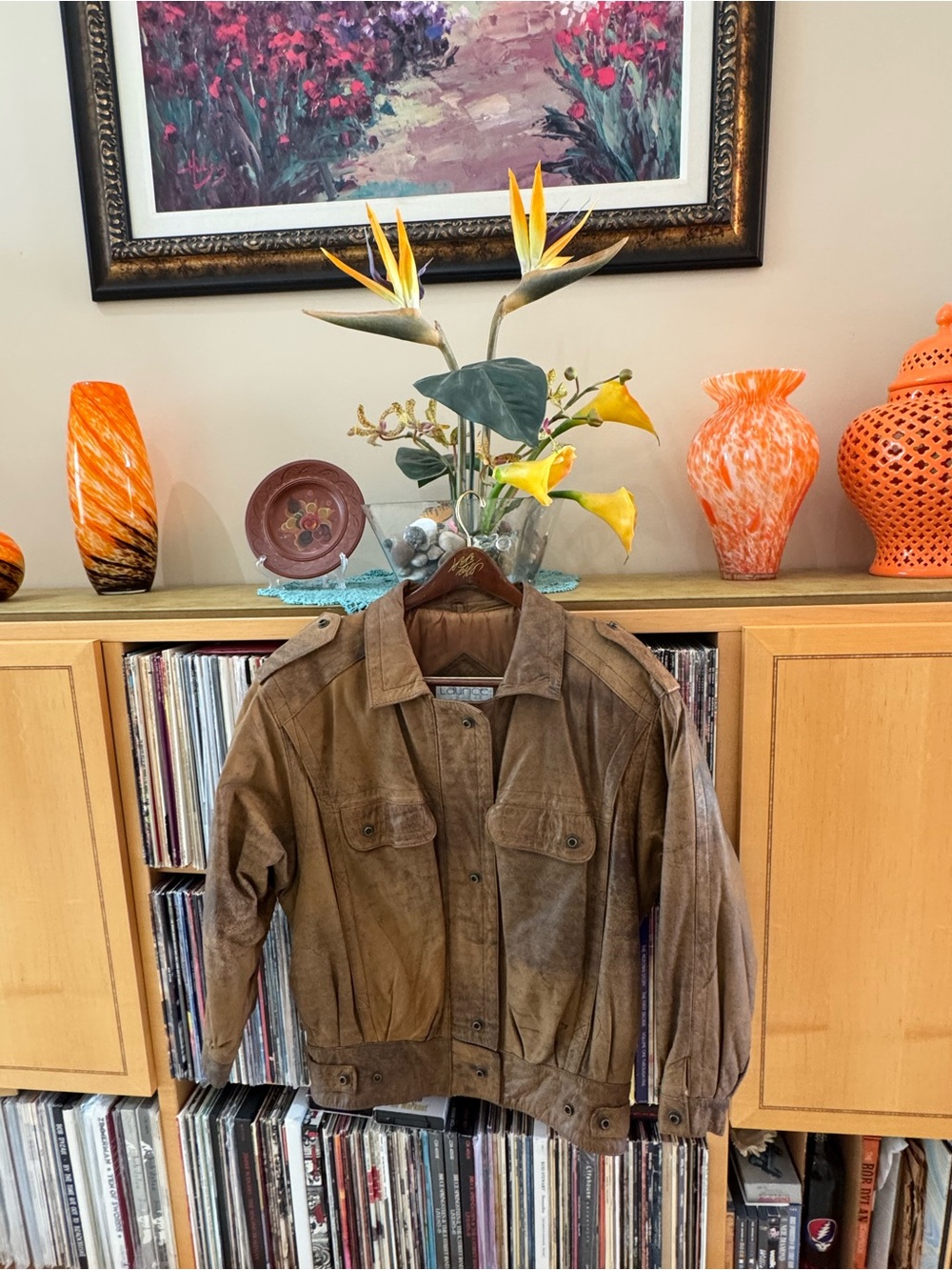 PRICE DROP: VTG.80s/90s,NW/OT,LAURICE, S, lined,DISTRESSED BROWN LEATHER JACKET
